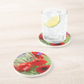 Roter Mohn, Hütte Garden Foto Getränkeuntersetzer (Seite)