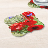 Roter Mohn, Hütte Garden Foto Untersetzer (angewinkelt)