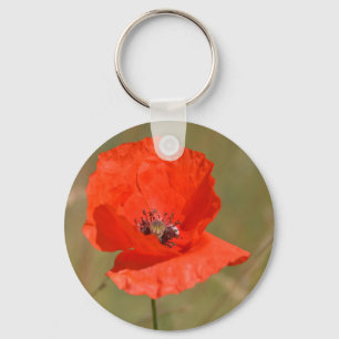 Roter Mohn im Feld Schlüsselanhänger