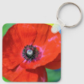 Roter Mohn im Sonnenschein-Schlüsselanhänger Schlüsselanhänger (Rückseite)