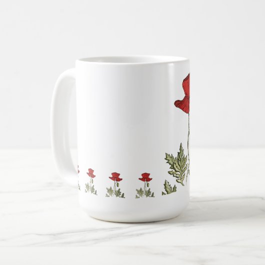 Roter Mohn Kaffeetasse (Vorderseite Links)