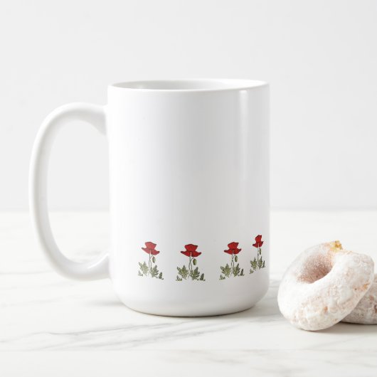Roter Mohn Kaffeetasse (Mit Donut)