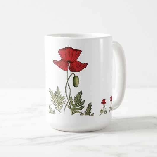 Roter Mohn Kaffeetasse (VorderseiteRechts)