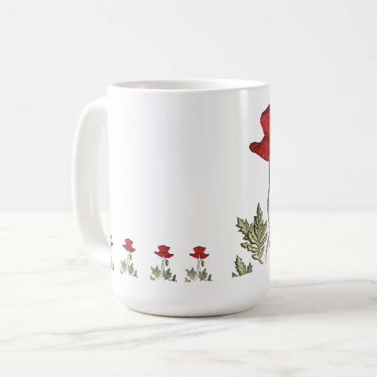 Roter Mohn Kaffeetasse (Vorderseite Links)