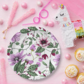 Roter Mohn mit roten Blume aus Bordeaux Pappteller (Party)