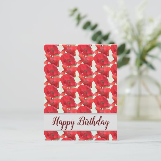Roter Mohn Postkarte (Stehend Vorderseite)