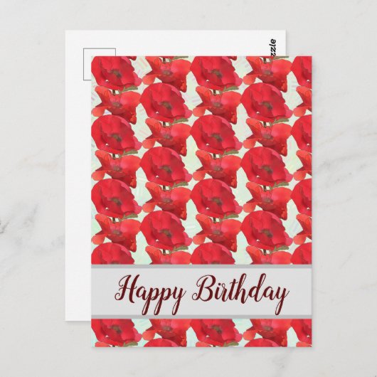 Roter Mohn Postkarte (Vorne/Hinten)