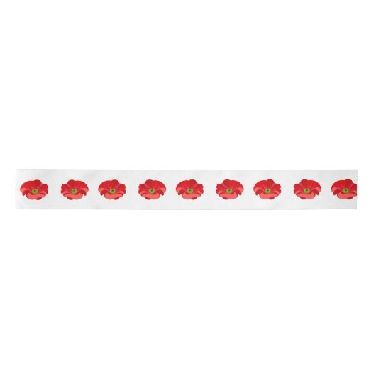 Roter Mohn Satinband (Vorderseite)