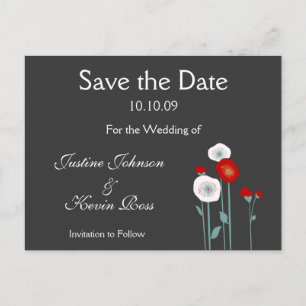Roter Mohn Save the Date Postkarten