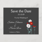 Roter Mohn Save the Date Postkarten (Vorderseite)