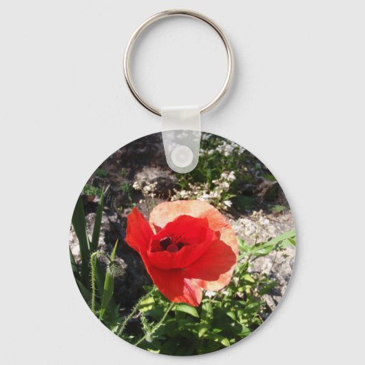 Roter Mohn Schlüsselanhänger (Vorderseite)