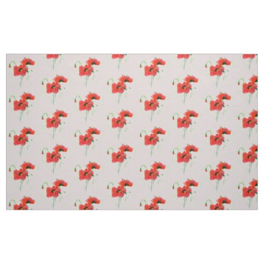 Roter Mohn Stoff (Fat Quarter (45,7 x 55,9 cm))