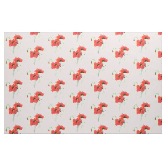 Roter Mohn Stoff (Fat Quarter (45,7 x 55,9 cm))