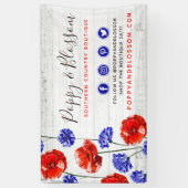 Roter Mohn und Kornblume Rustikale Boutique aus Ho Banner (Vertikal)