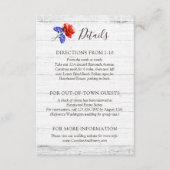 Roter Mohn und Kornblume Rustikale Details / Richt Begleitkarte (Vorderseite)