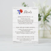 Roter Mohn und Kornblume Rustikale Details / Richt Begleitkarte (Stehend Vorderseite)