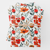Roter Mohn Wasserfarben Geschenkpapier Set (Beispiel)