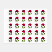 Roter Mohn zeichnend 3 Etiketten (Blatt)