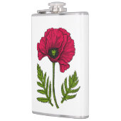 Roter Mohn zeichnend 3 Flachmann (Links)