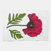 Roter Mohn zeichnend 3 Geschirrtuch (Horizontal)