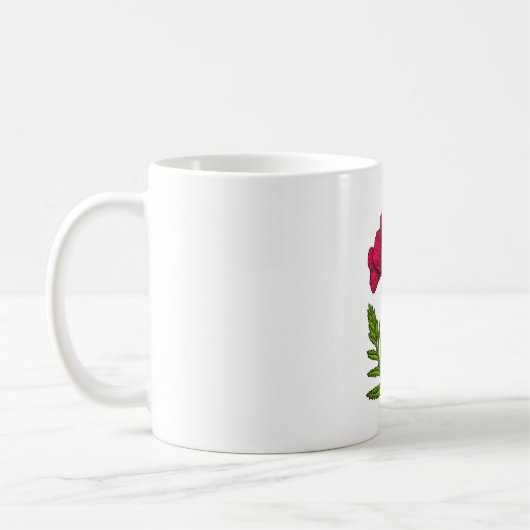 Roter Mohn zeichnend 3 Kaffeetasse (Links)