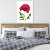 Roter Mohn zeichnend 3 Leinwanddruck (Insitu (Schlafzimmer))