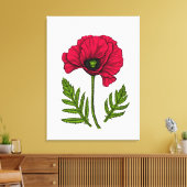 Roter Mohn zeichnend 3 Leinwanddruck (Insitu (Wohnzimmer))