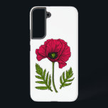 Roter Mohn zeichnend 3 Samsung Galaxy Hülle<br><div class="desc">Handgezeichnete Vektor-Abbildung einer Mohnblüte-Blume</div>