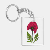 Roter Mohn zeichnend 3 Schlüsselanhänger (Vorderseite links)