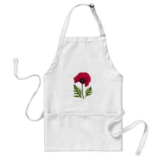 Roter Mohn zeichnend 3 Schürze (Vorne)