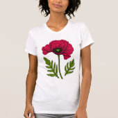 Roter Mohn zeichnend 3 T-Shirt (Vorderseite)
