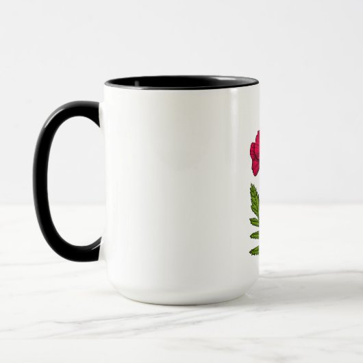 Roter Mohn zeichnend 3 Tasse (Links)