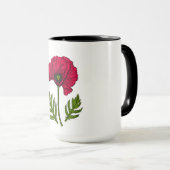 Roter Mohn zeichnend 3 Tasse (VorderseiteRechts)