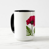 Roter Mohn zeichnend 3 Tasse (Vorderseite Links)