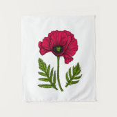 Roter Mohn zeichnend 3 Wandteppich (Vorderseite)