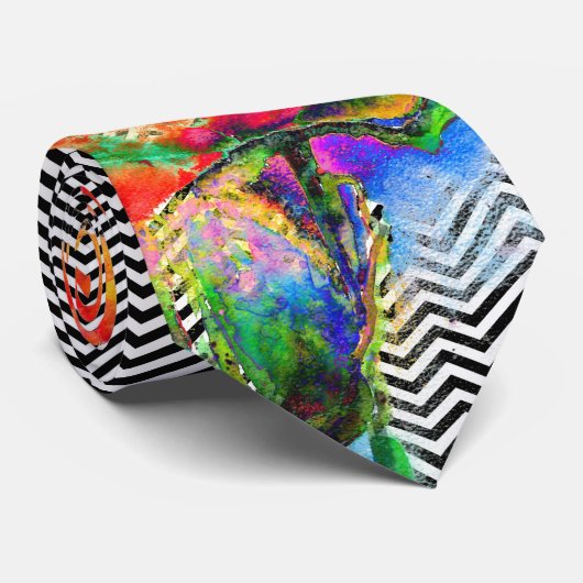 Roter Mohn Zickzack Krawatte (Gerollt)