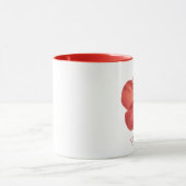 Roter Mohnanemon Blume Monogramm Name Tasse (Zentrum)