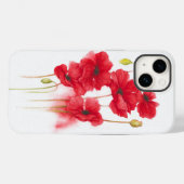 Roter Mohnanstrich auf Weiß Case-Mate iPhone Hülle (Rückseite (Horizontal))