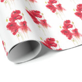 Roter Mohnanstrich auf Weiß Geschenkpapier (Rolleneckpunkt)