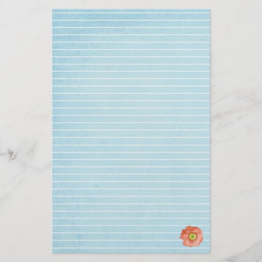 Roter Mohnbelag Blume Schriftzug mit Linde Briefpapier (Vorderseite)