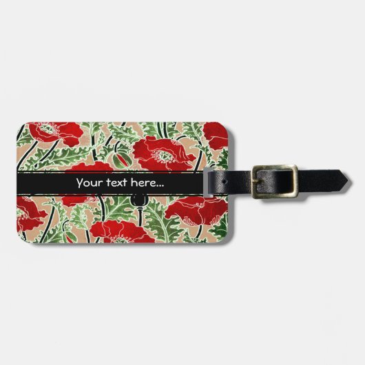 Roter Mohnblume ~ Gepäckanhänger (Vorderseite horizontal)