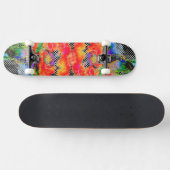 Roter Mohnblume, Schwarz-Weiß-Punkt Skateboard (Horizontal)