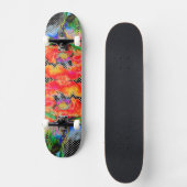 Roter Mohnblume, Schwarz-Weiß-Punkt Skateboard (Vorderseite)