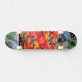 Roter Mohnblume, Schwarz-Weiß-Punkt Skateboard (Horizontal)