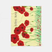 Roter Mohnblumen-Krankenschwester-Ruhestand Fleecedecke (Vorderseite)