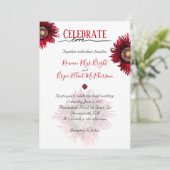 Roter Mohnblütenblüte feierlich Liebe Einladung (Stehend Vorderseite)