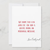 Roter Mohnblütenblüte feierlich Liebe Einladung (Rückseite)