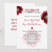 Roter Mohnblütenblüte feierlich Liebe Einladung (Vorne/Hinten)