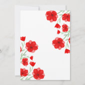Roter Mohnblütenbrunch am Tag der Mutter Einladung (Rückseite)