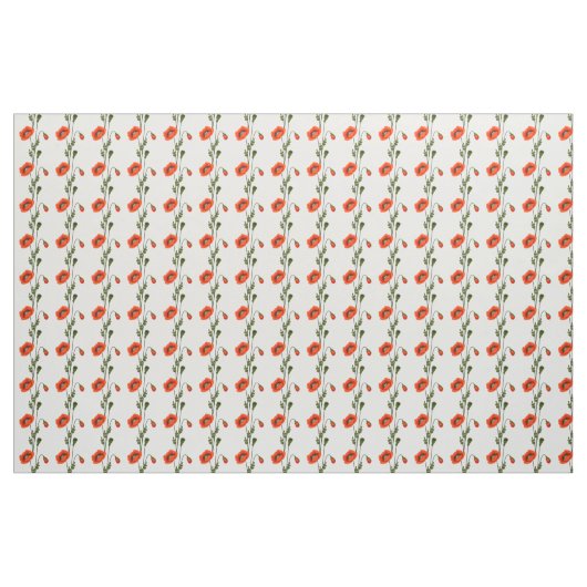 Roter Mohnblütenmuster Stoff (Yard (91,4 cm))